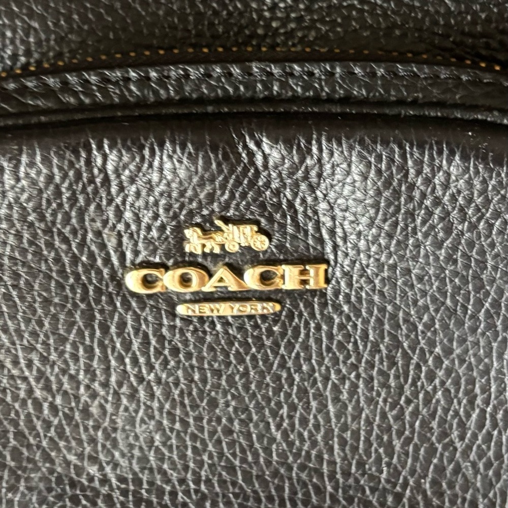 Coach Black Pebbled Leather Backpack with Dome Shape - Picture 11 of 11